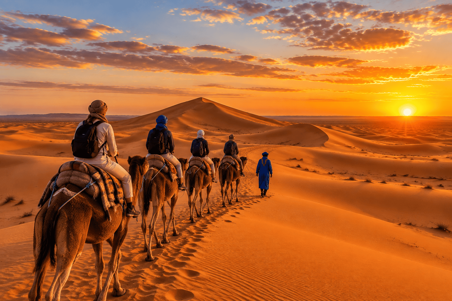 Is a Sahara Desert Tour Worth It in Morocco? 2 Camel trekking across Erg Chebbi dunes in Merzouga Morocco