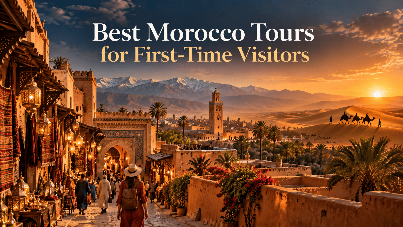 How Many Days Do You Need in Morocco? Practical Planning Guide 3 First time travelers exploring Morocco with medina Atlas Mountains and Sahara scenery