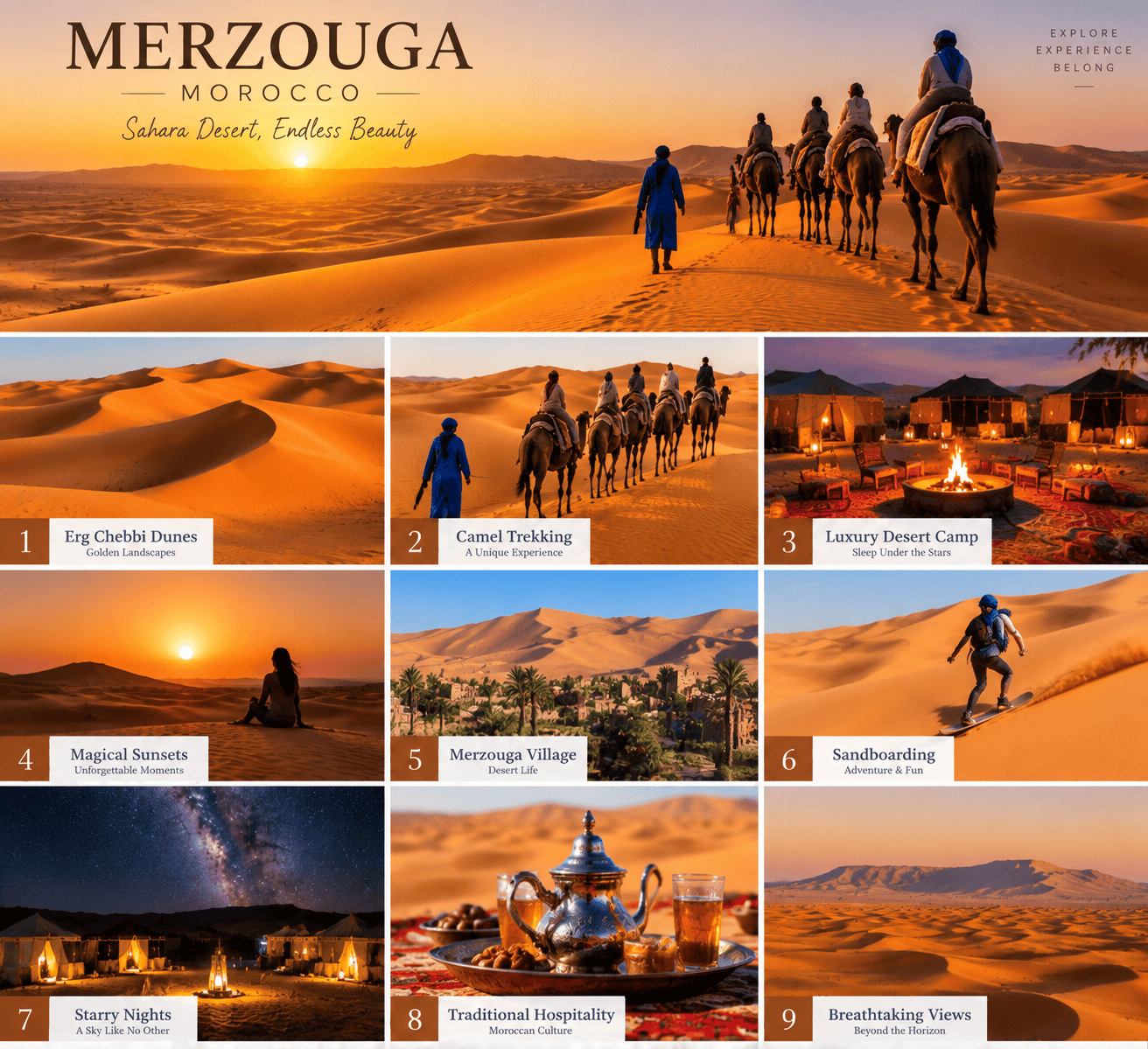 Morocco Itinerary from Casablanca: 7-Day Route 3 Merzouga Sahara during a Casablanca Morocco itinerary