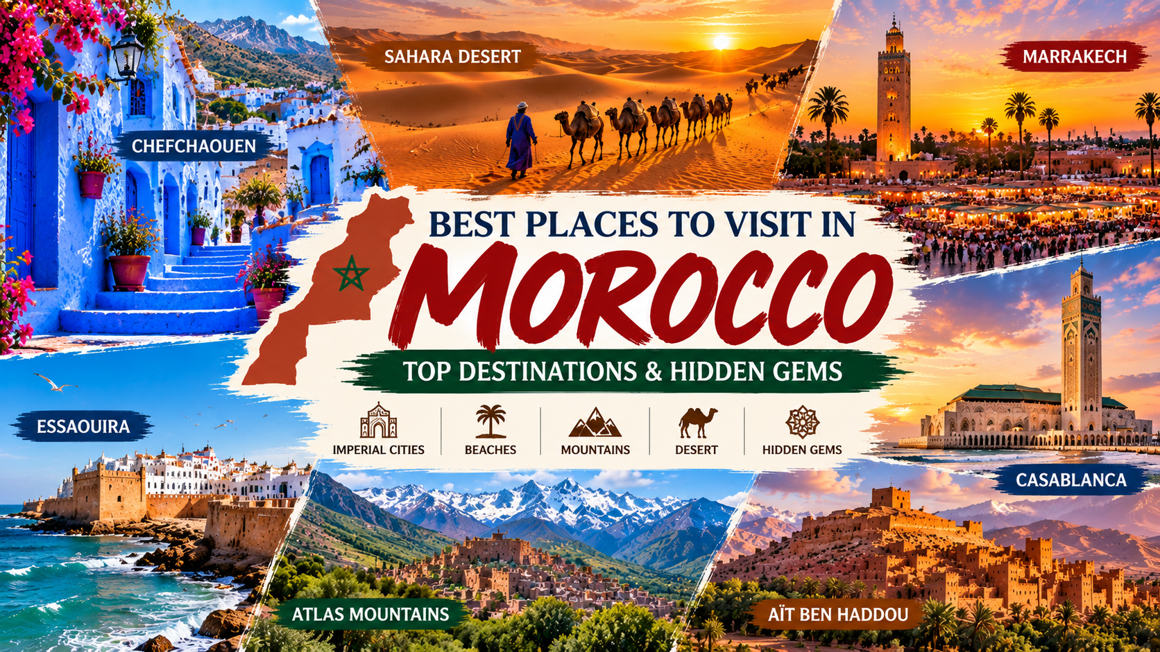 How Many Days Do You Need in Morocco? Practical Planning Guide 1 Best places to visit in Morocco including Marrakech Chefchaouen Sahara and Atlas Mountains